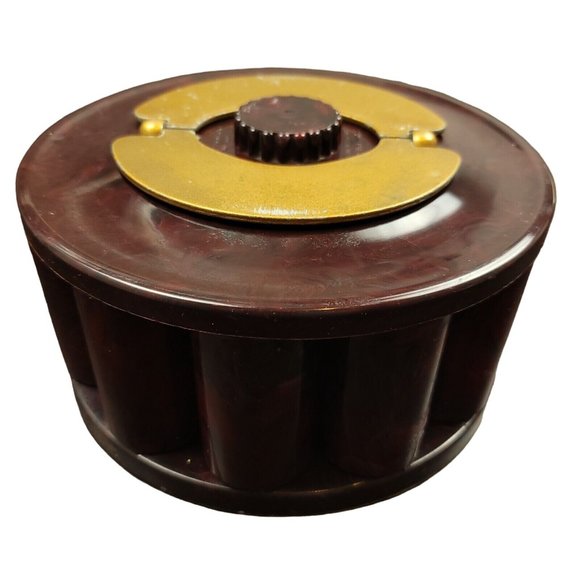 Vintage TURNIT MFG CO Poker Chip & Cards Caddy 1950s Marbled Bakelite with Chips - Picture 3 of 15